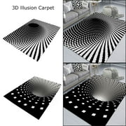 Rectangular Geometric Floor Mat 3D Carpets Optical Illusion Living Room Non-slip Floor Carpet Hallway Rugs for Bedroom, Dining Room, Nursery, Foyer or Home Office Decoration