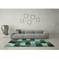 thumbnail image 3 of Ahgly Company Indoor Square Abstract Light Blue Modern Area Rugs, 8' Square, 3 of 4