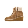 thumbnail image 3 of Cecelia New York Geraldine Sand Suede Lace Up Sheep Fur Ankle Welt Detail Boots (Sand Suede, 5.5), 3 of 4
