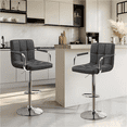 thumbnail image 2 of Renwick Bar Stool with Adjustable Height and Armrests, Set of 2, Gray, 2 of 11