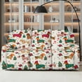 thumbnail image 2 of ZIATUBLES 8 PCS Recliner Sofa Covers for 3 Seater Counch, Soft Stretch Recliner Chair Covers with Storage Pockets Christmas Furniture Decor Slipcovers for Living Room, Christmas Dachshund, 2 of 9