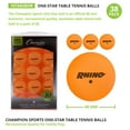 thumbnail image 3 of Champion Sports 1 Star Table Tennis Ball Pack - Orange Ping Pong Balls, Set of 38, with 40mm Seamless Design - Recreation Table Tennis Equipment, Accessories, 3 of 7