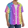 thumbnail image 4 of Wukai Rainbow Scales2 Men's Casual Short-Sleeve Button Down Shirt - Lightweight Summer Dress Shirt for Daily Wear-3X-Large, 4 of 7