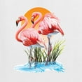 thumbnail image 2 of Wild Bobby, Flamingo Love Print, Animal Lover, Front and Back Unisex Graphic Hoodie Sweatshirt, White, Small, 2 of 4