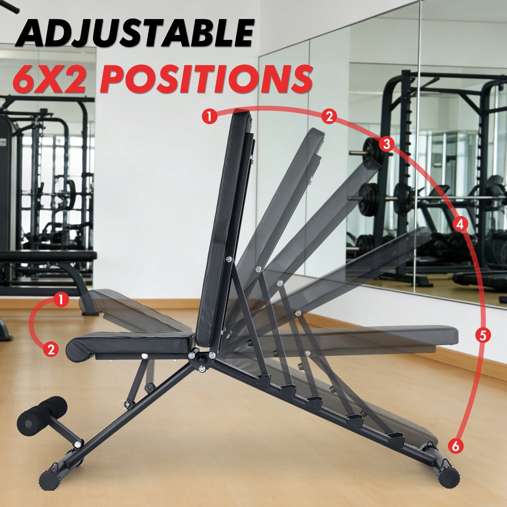 Adjustable Weight Bench for Home Gym, Foldable Workout Bench with Leg Developer & Preacher Pad, Incline Decline Bench Press for Full Body Strength Training