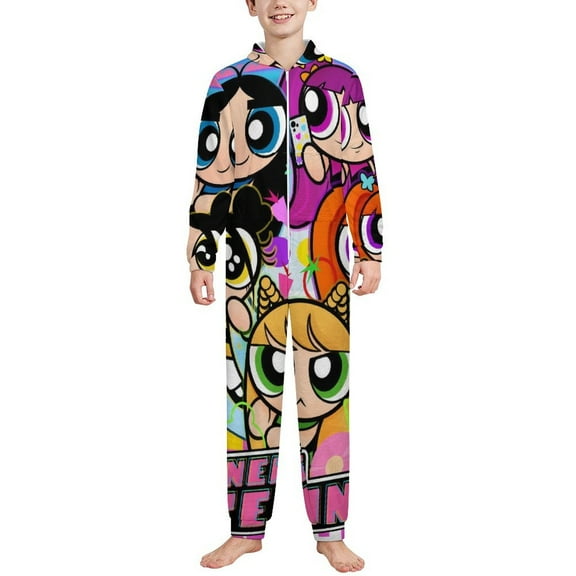 Powerpuff Girls Onesie Pajama Sleepwear Fleece Jumpsuits for Daily Wears