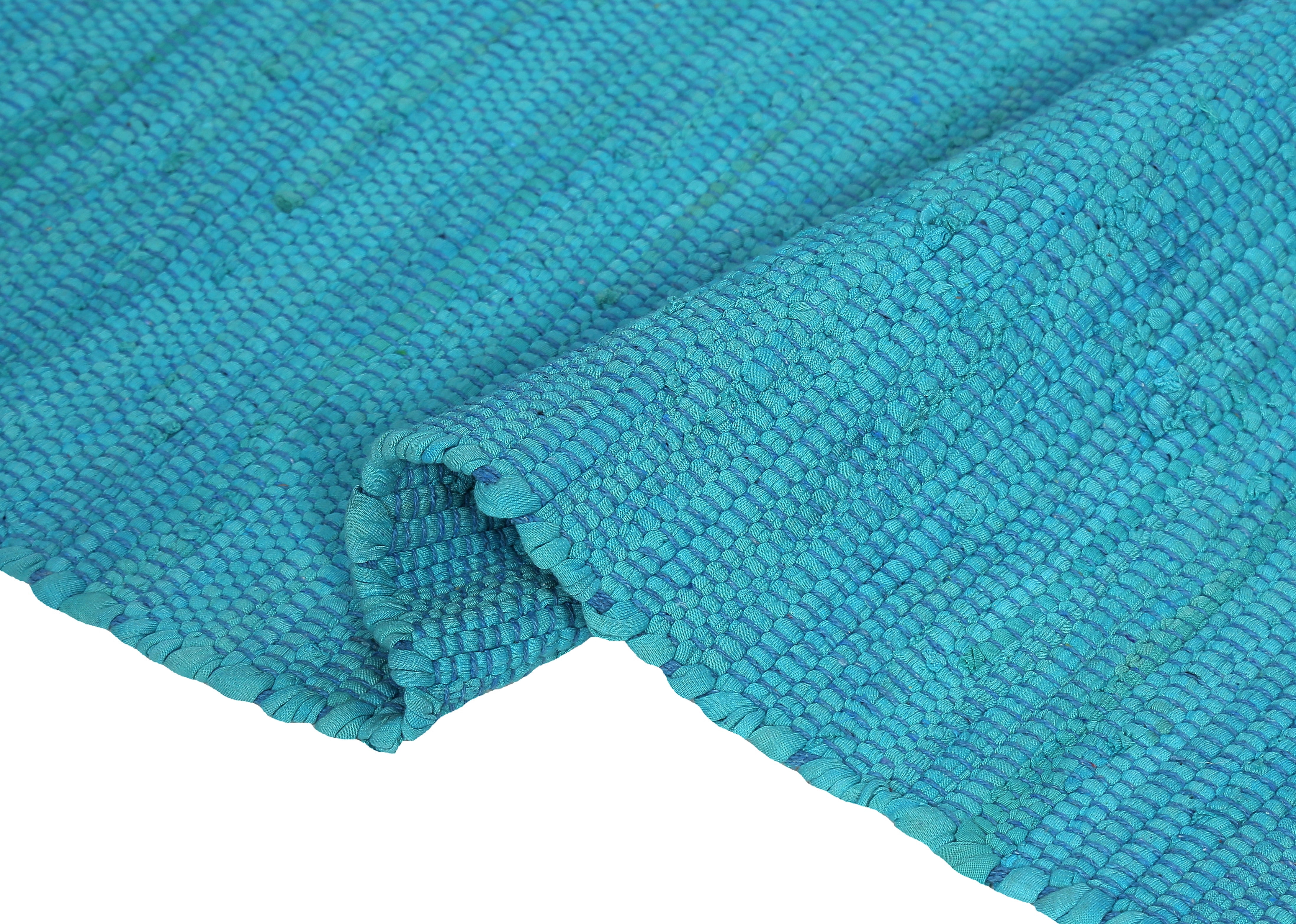 Cotton Rag Rug 24x36'' | 2x3' Multicolor Area Rugs- Hand Woven Washable & Reversible for Living Room Kitchen Entryway Throw Rug with Tassel