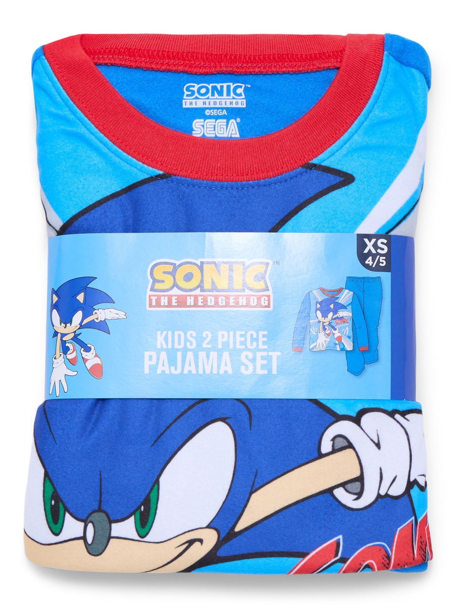 Sonic the Hedgehog Boys Long Sleeve Top and Pants, 2-Piece Pajama Set, Sizes 4-12
