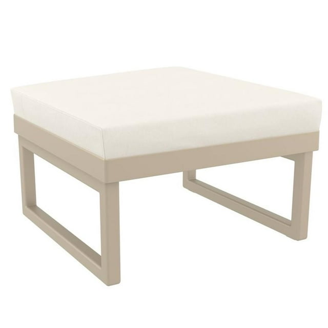 Compamia Ottoman Mykonos Taupe avec Tissu Acrylique Coussin Naturel