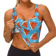 thumbnail image 3 of Daiia Cartoon Watermelon Printed Women's Sports Bra, Breathable Activewear Bra with U-Back Design and Removable Pads, Comfortable and Supportive for Yoga, Workout-Medium, 3 of 8