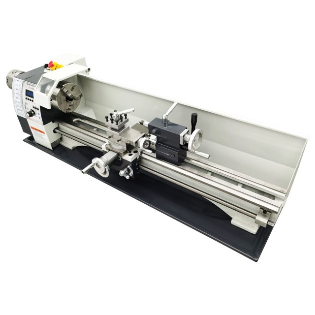 Precision Metal Bench Lathe Double Head Double Chuck Electronic Pulse Metric/Imperial Thread 8.3"x31.5"
