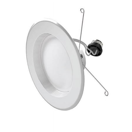 Feit Electric 5 or 6 in. 925 Lumens Selectable 5CCT Dimmable Integrated LED Retrofit Recessed Light Baffle Trim, White 6-Pack