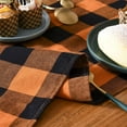 thumbnail image 5 of Dalrosia Buffalo Plaid Table Runner 13''x72'' Orange and Black Check Halloween Table Runner Gingham Table Runner for Family Dinner Outdoor or Indoor Parties Thanksgiving Halloween & Gathering, 5 of 5