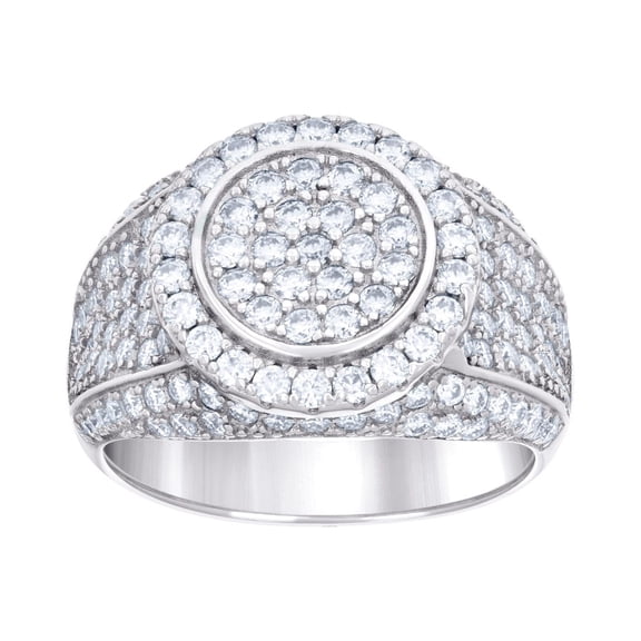 925 Sterling Silver Mens 2.67ct Moissanite Fashion Ring 15.4mm Wide Size 10 Ring for Men - 9.6 Grams