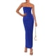 thumbnail image 1 of Vestido de cóctel PRETTYGARDEN Verano 2025 sin tirantes azul fruncido, 1 of 9