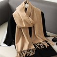 thumbnail image 1 of 62Color Solid Women Winter Scarf Warm Thicken Cashmere Shawl Outdoor Fashion Luxury Tassels Pashmina Lady Wrap Windproof Scarves, 1 of 5