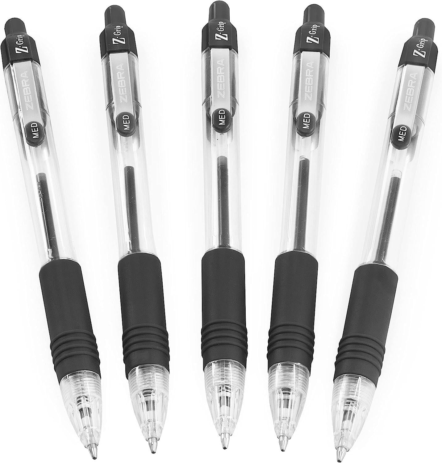 Zebra Z-Grip Retractable Ballpoint Pen - 1.0mm Nib - Economy Pack of 100 - Black Ink