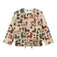 thumbnail image 5 of Xixirimido Dachshund Dog Christmas Style Pattern Girls Casual Tunic Tops Tie-hem Long Sleeve Loose Soft Blouse T-Shirt Cute Graphic Girls Shirts, Size 5-6, 5 of 7