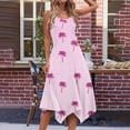 thumbnail image 3 of Ovzne Robes pour Femmes Robe Femme Mode Été Plage Imprimé Poches Débardeur Col Rond Sans Manches Débardeur Robes Robe de Printemps Imprimée Liquidation, 3 of 6