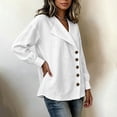 thumbnail image 5 of Womens Long Sleeve Cardigan Open Front V Neck Button Down Business Casual Blouse Top, 5 of 7