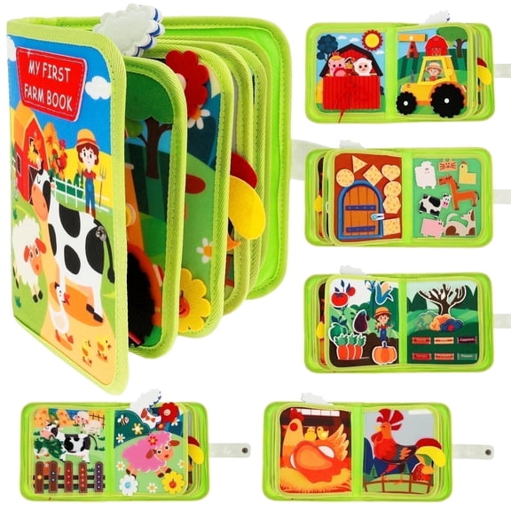 Wekvgz Soft Felt Quiet Educational Sensory Toy Animal Themed Reusable Interactive Busy Board Early Learning Activity Suitable For Infant Boys And Girls