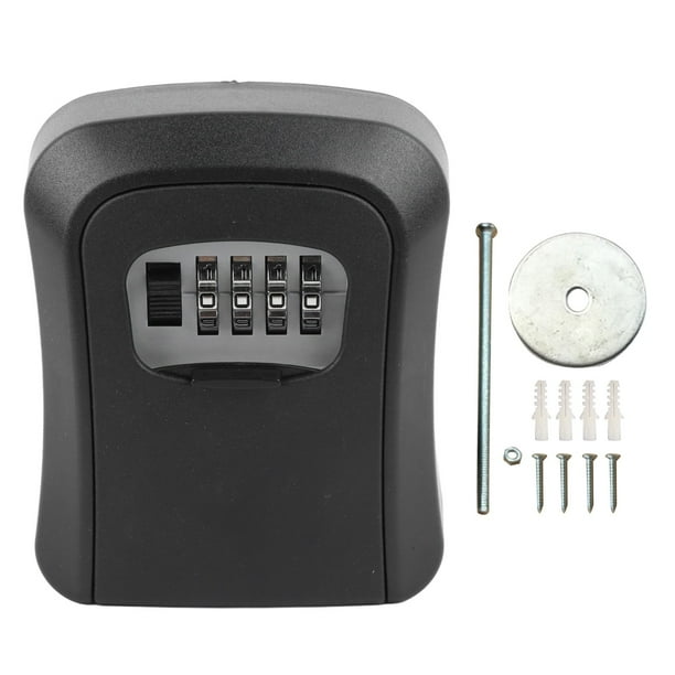 Caja de seguridad con cerradura de combinación para llaves de casa, de gran capacidad, color negro, para montar en la pared