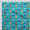 thumbnail image 4 of oneOone Polyester Lycra Turquoise Blue Fabric Retro Lantern Sewing Craft Projects Fabric Prints By Yard 56 Inch Wide, 4 of 5