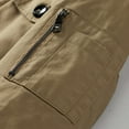 thumbnail image 7 of QHFBli Mens Trench Coat Mens Autumn Winter Casual Trench Coat with Belt Zipper Solid Color Body Shape Thick Side Seam Pocket Anorak Khaki XL, 7 of 7
