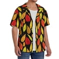 thumbnail image 2 of Naloa Autumn With Leaves Men's Loose Fit Cuban Collar Short-Sleeve Shirt, Hawaiian Shirts, Mens Shirts Casual for Everyday Wear Outings-X-Large, 2 of 5