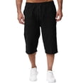 thumbnail image 3 of LILIYA Men's Capri Shorts Casual Baggy Knee Length 3/4 Pants Summer Elastic Waist Lightweight Beach Pants Drawstring Lounge Shorts with Pockets 2026, 3 of 6