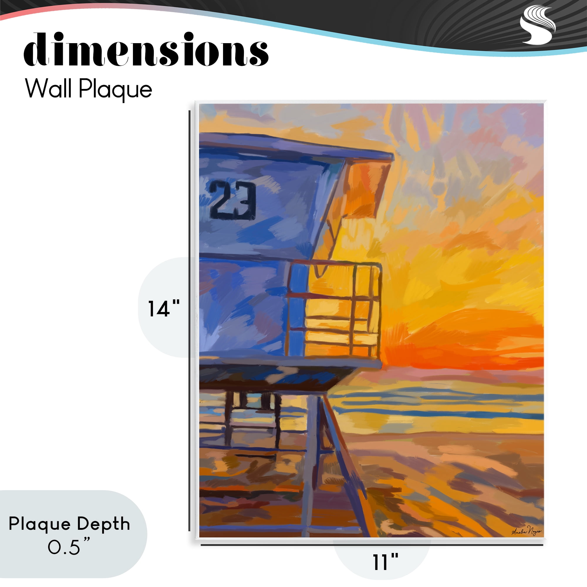 Stupell Industries Lifeguard Stand Sunset Wall Plaque Art, design by Amelia Noyes