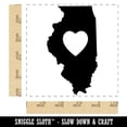 thumbnail image 2 of Illinois State with Heart Square Rubber Stamp Stamping Scrapbooking Crafting - Small 1.25in, 2 of 7