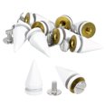 thumbnail image 1 of Unique Bargains 16Pack Cone Spike Stud Rivet, 10x20mm Screw Back Tree Studs and Spikes for Leather Craft(White), 1 of 8