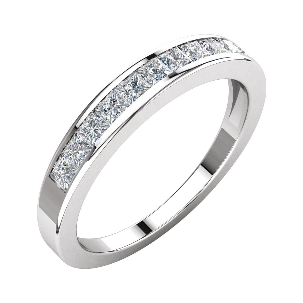 Jewelplus 14k White Gold 1/2 Ct Diamond Anniversary Wedding Band