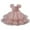 Pink, variant on AUNVITO Girls Short Sleeve Round Neck Mesh Tulle Ball Gown Dress for Evening Party Performance Luxury Princess Solid Color