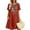 Z1#Red814, variant on Puliio Midi Dresses for Women, Short Sleeve V Neck Floral Embroidery Loose Casual Summer Dress