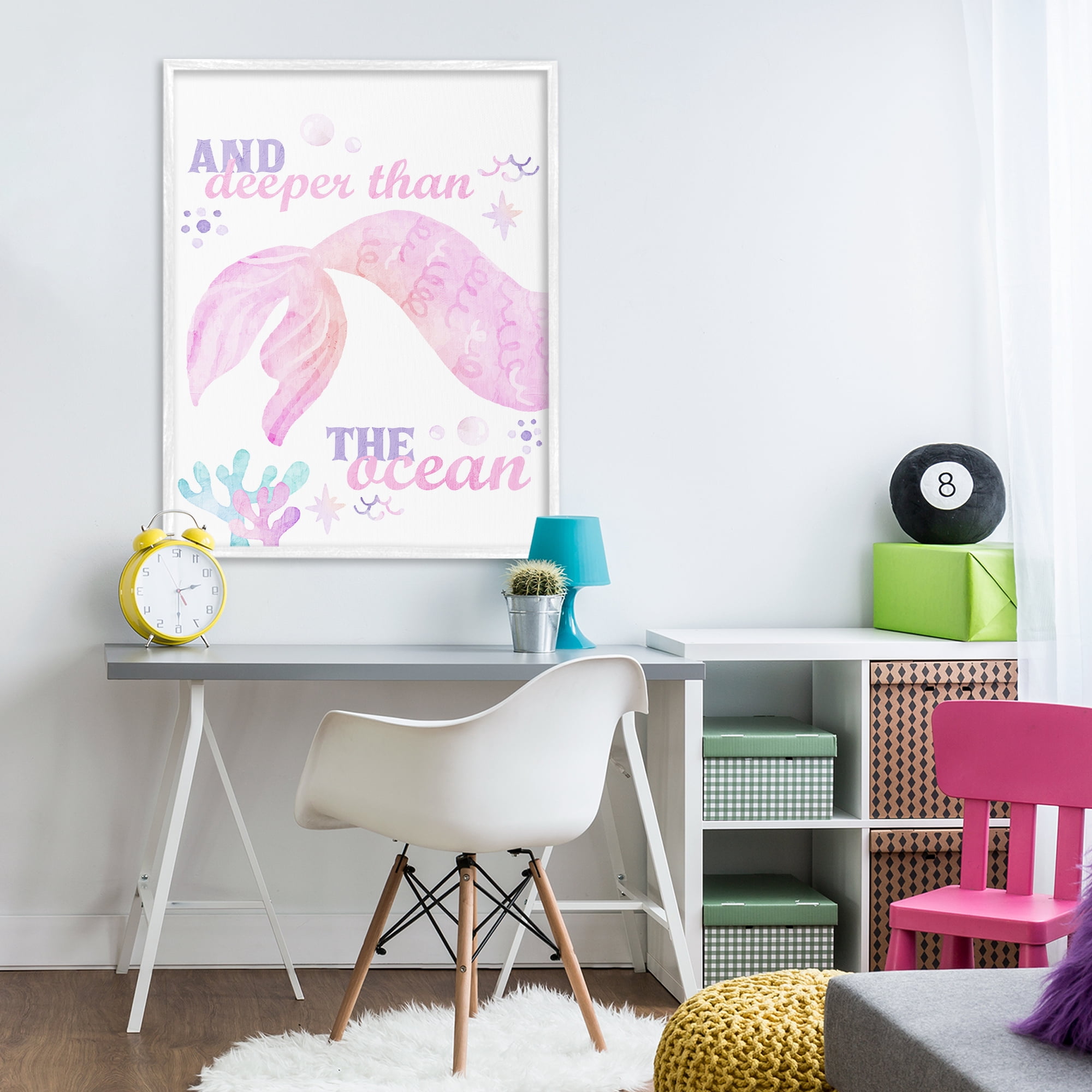 Deeper Than The Ocean White Framed Giclee Art, design by Kim Allen