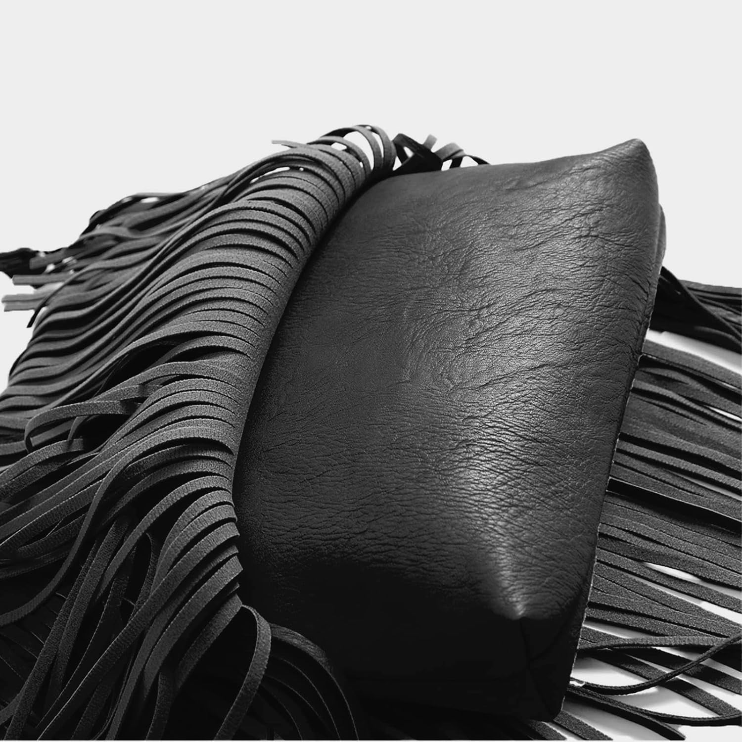 Vintage Fringe Purse Fringe Hobo Bags for Women Vegan Leather Tassel Hippie Crossbody Bag