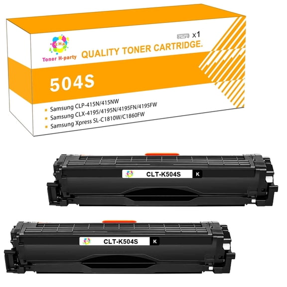 Toner H-Party 2-Pack High Yield Compatible Toner Cartridge Replacement for Samsung 504S CLT-K504S/XAA CLT-C504S/XAA CLT-M504S/XAA CLT-Y504S/XAA Black
