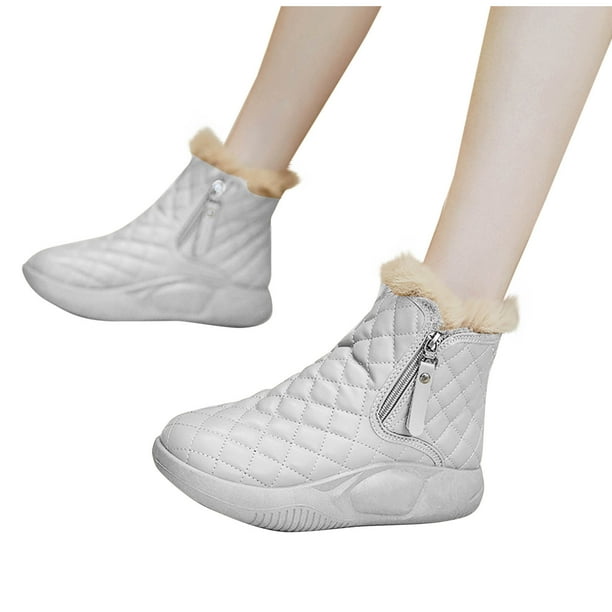 Zapatos para mujer, de moda, informales, lisos, con cordón, forro polar, cálidos, botas de nieve, zapatillas para correr, botas vaqueras.