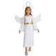 thumbnail image 4 of Disfraz de ángel blanco para niñas, vestido largo de manga larga acampanada con alas para fiesta de Halloween, para actuación, para la iglesia, 4 of 4