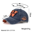 thumbnail image 2 of GDREDA Lightweight Baseball Caps Casual Simple Solid Colour Broken Holes Washed Net Cap Tongue Hat Sunscreen Sun Hat Baseball Cap，Yellow, 2 of 4