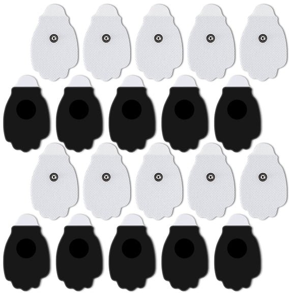 TENS Unit Electrode Pads, 20PCS Self-Adhesive Tens Unit Replacement Pads for Electrotherapy, 3.5mm Snap Reusable Electrode Patches,White