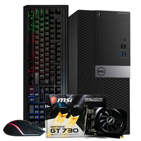 Restored Dell Gaming Computer, Intel Quad-Core i5, GeForce GT 730 (2GB), 512GB SSD 1TB HDD, 16GB DDR3 RAM, DVD, WIFI, Bluetooth, Windows 10 Gaming PC, RGB Gaming Bundle (Refurbished)