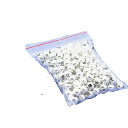 - 180 6mm Silver Plated Metal Alloy Round Spacer, Loose Beads, 2mm Hole