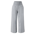 thumbnail image 4 of Baodmurt High Waist Pants for Women Wide-Leg Boyfriend Drawstring , Sweatpants for Holiday, Gray S, 4 of 5