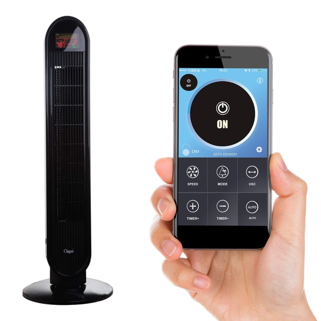 Ventilador de torre con oscilación Ozeri 360, con tecnología de reducción de ruido de microaspas