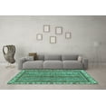 thumbnail image 3 of Ahgly Company Indoor Rectangle Abstract Turquoise Blue Modern Area Rugs, 2' x 5', 3 of 4