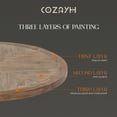 thumbnail image 4 of COZAYH Rustic Farmhouse Round End Table, Storage Shelf for Living Room, Set of 2, 4 of 12