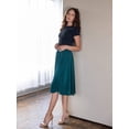 thumbnail image 2 of Women's 24Seven Comfort Apparel Elegant Accordion Pleated Elastic Waistband Party Midi Skirt Color: Hunter Size: MEDIUM, 2 of 10